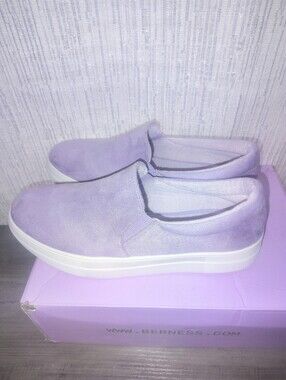 Lavender Faux Suede Slip-On Sneakers